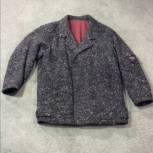 Vintage 80s European Heavy textured Wool Coat